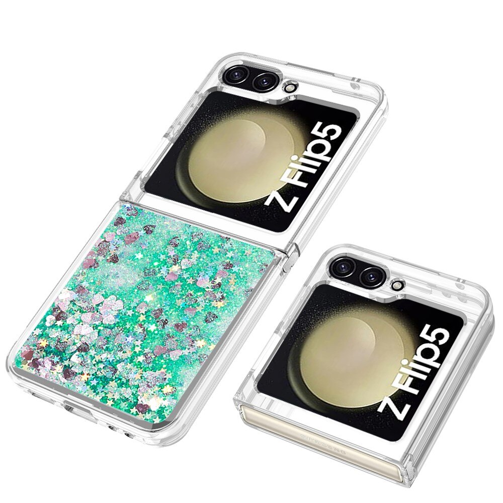 Coque Glitter Powder TPU Samsung Galaxy Z Flip 5, vert