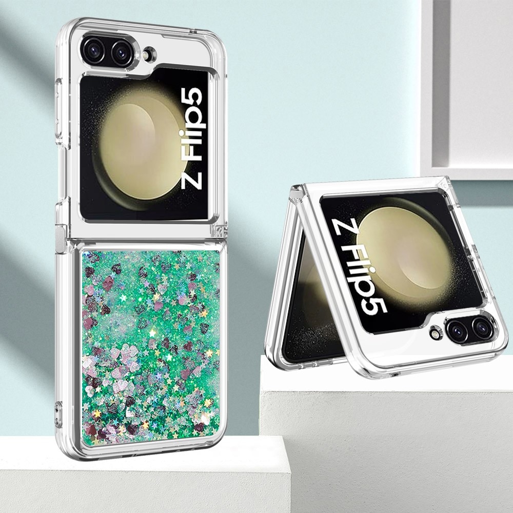 Coque Glitter Powder TPU Samsung Galaxy Z Flip 5, vert