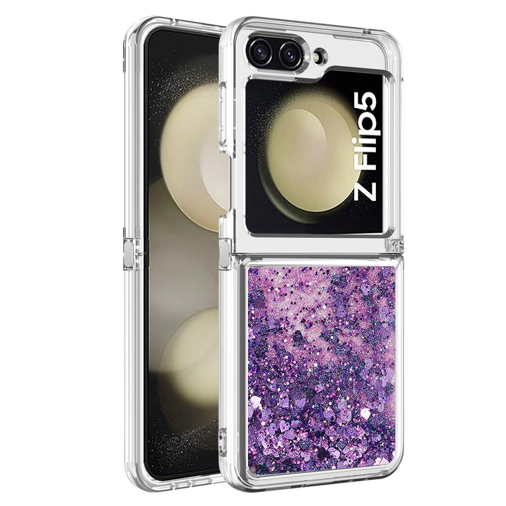 Coque Glitter Powder TPU Samsung Galaxy Z Flip 5, violet