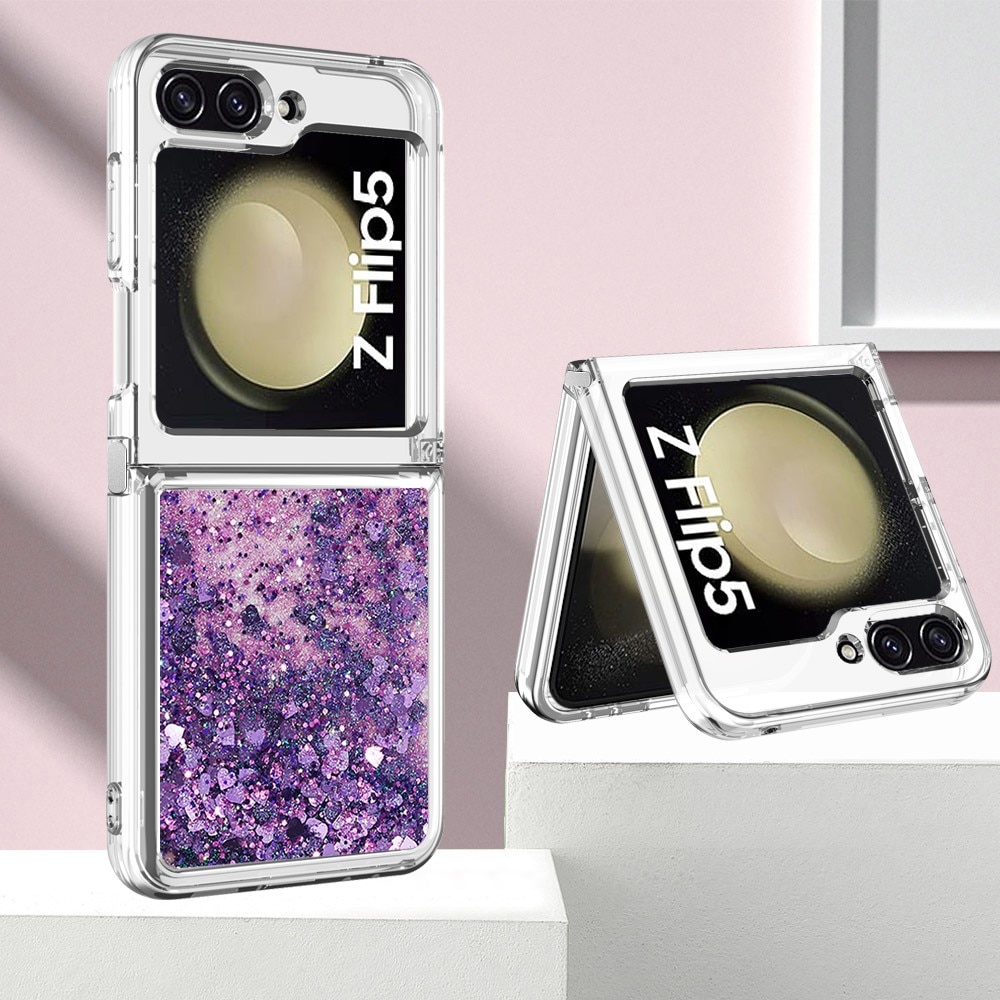 Coque Glitter Powder TPU Samsung Galaxy Z Flip 5, violet