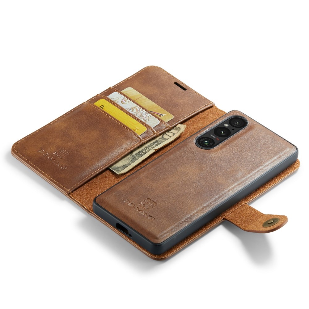 Étui portefeuille Magnet Wallet Sony Xperia 1 V, Cognac