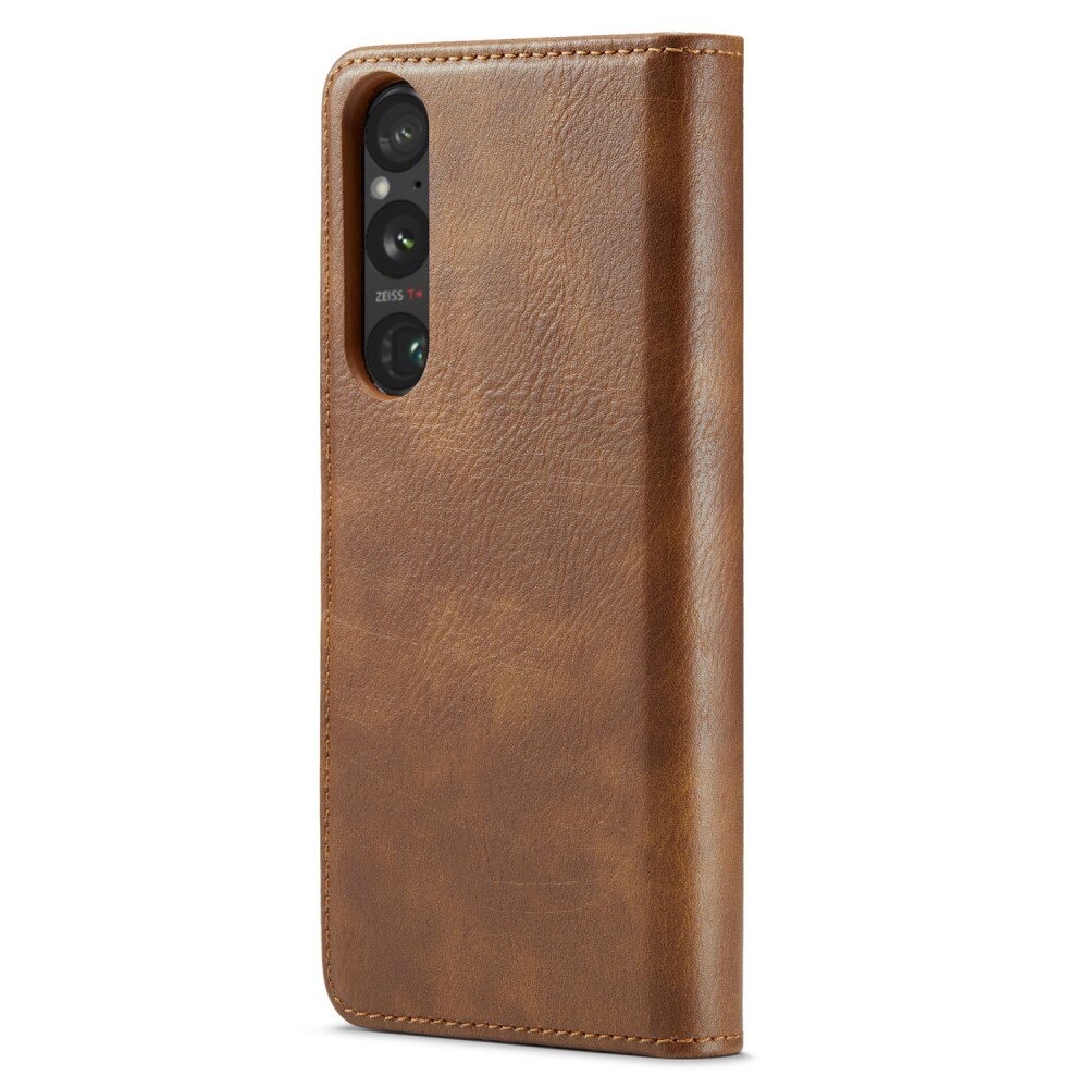 Étui portefeuille Magnet Wallet Sony Xperia 1 V, Cognac