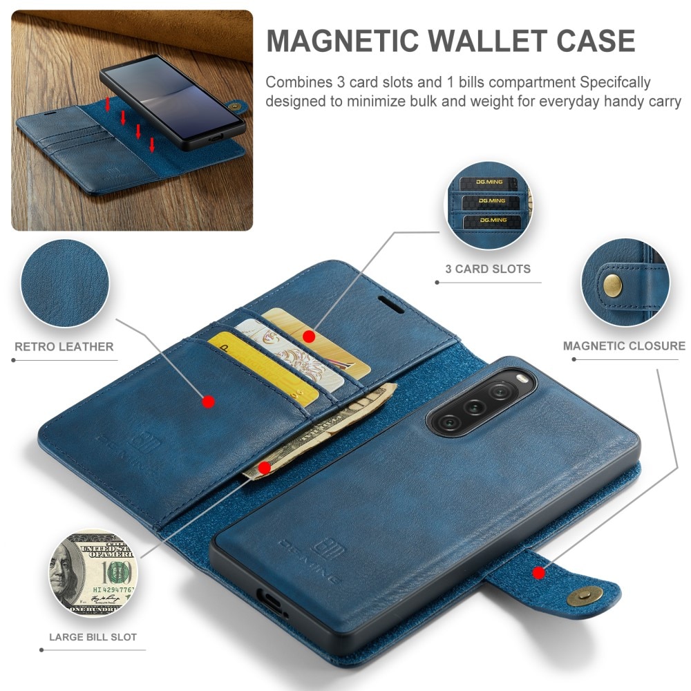 Étui portefeuille Magnet Wallet Sony Xperia 10 V, Blue