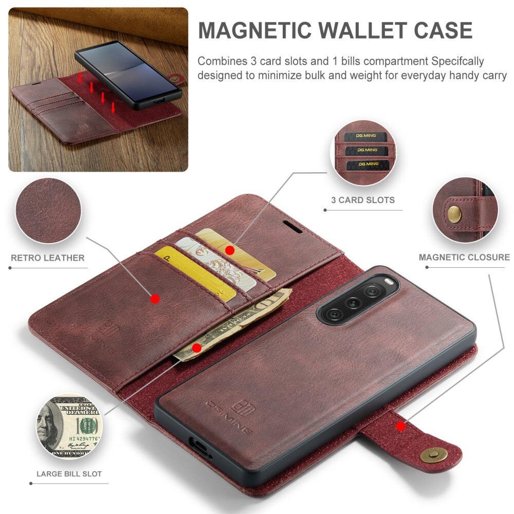 Étui portefeuille Magnet Wallet Sony Xperia 10 V, Red