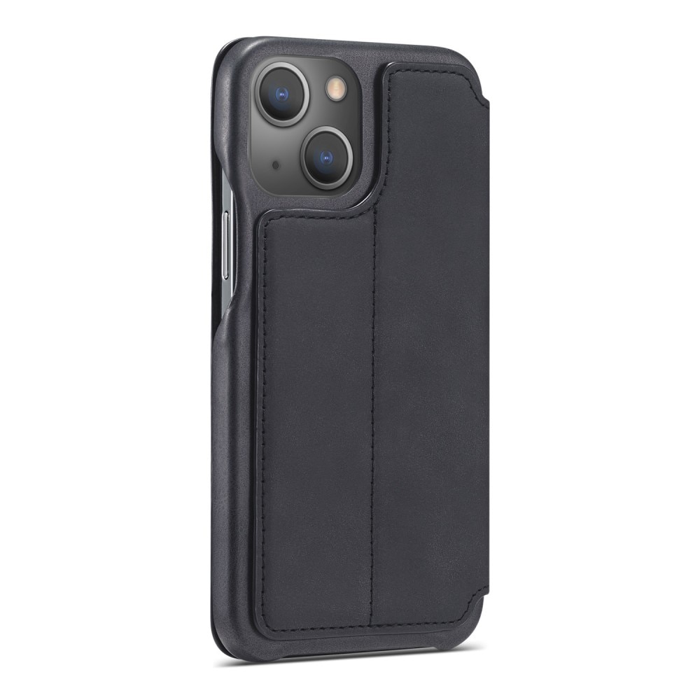 Étui portefeuille mince iPhone 15, noir