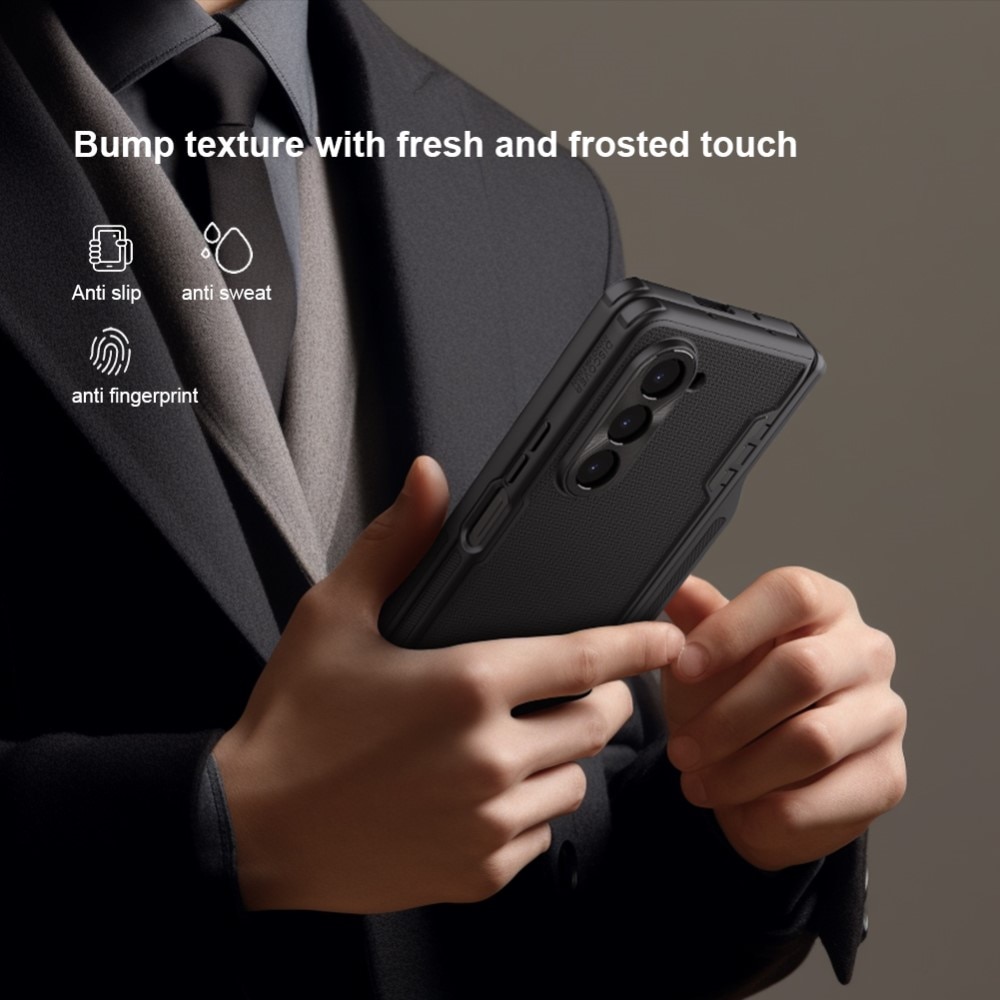 Super Frosted Shield Fold with Pen Slot Samsung Galaxy Z Fold 5, noir