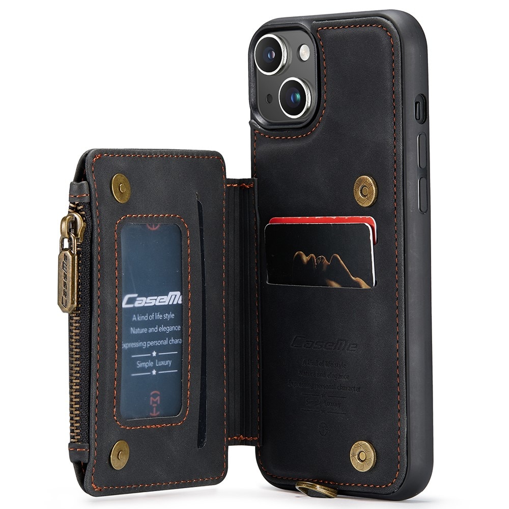 Coque avec plusieurs fentes anti-RFID iPhone 15, noir