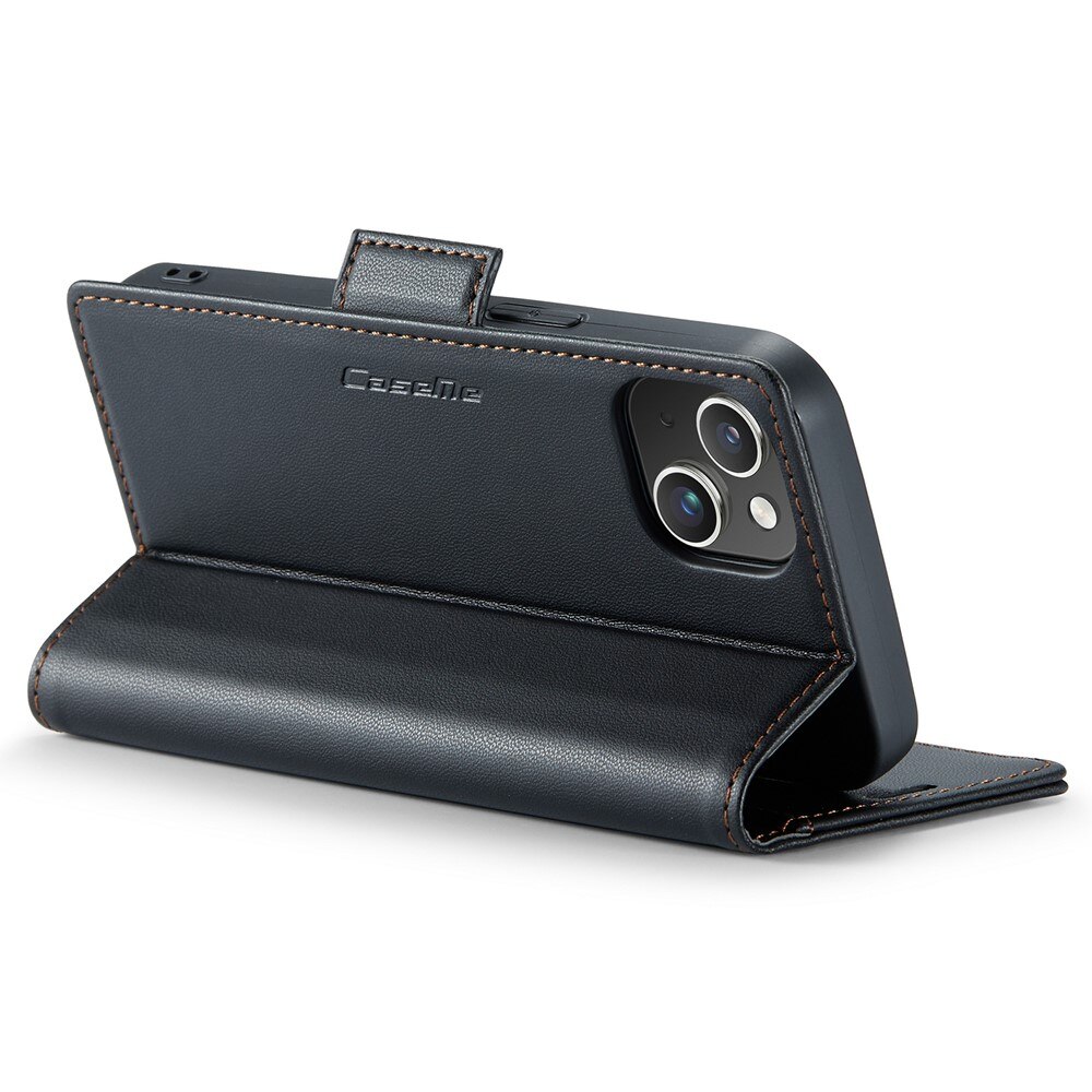 Étui portefeuille mince anti-RFID iPhone 15, Noir
