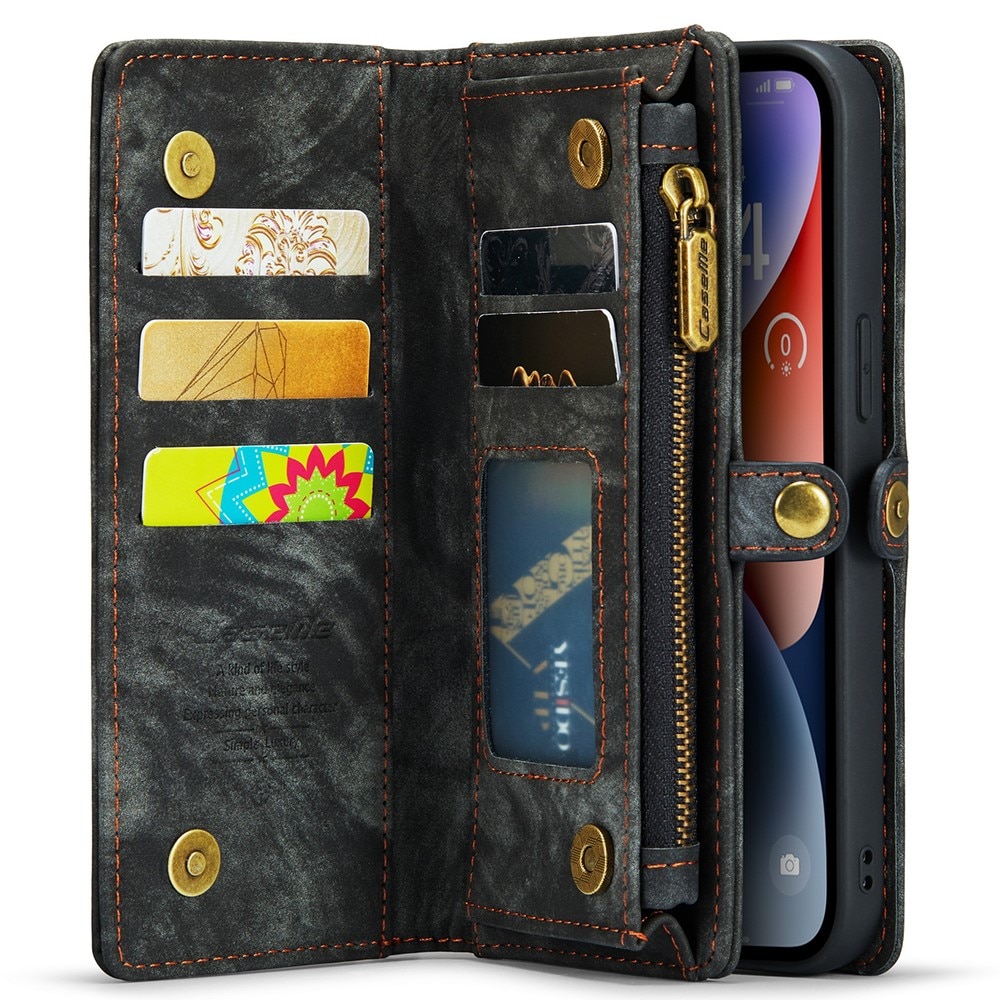 Étui portefeuille multi-cartes iPhone 15 Pro Max, Gris