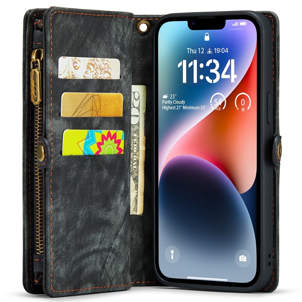 Étui portefeuille multi-cartes iPhone 15 Pro Max, Gris