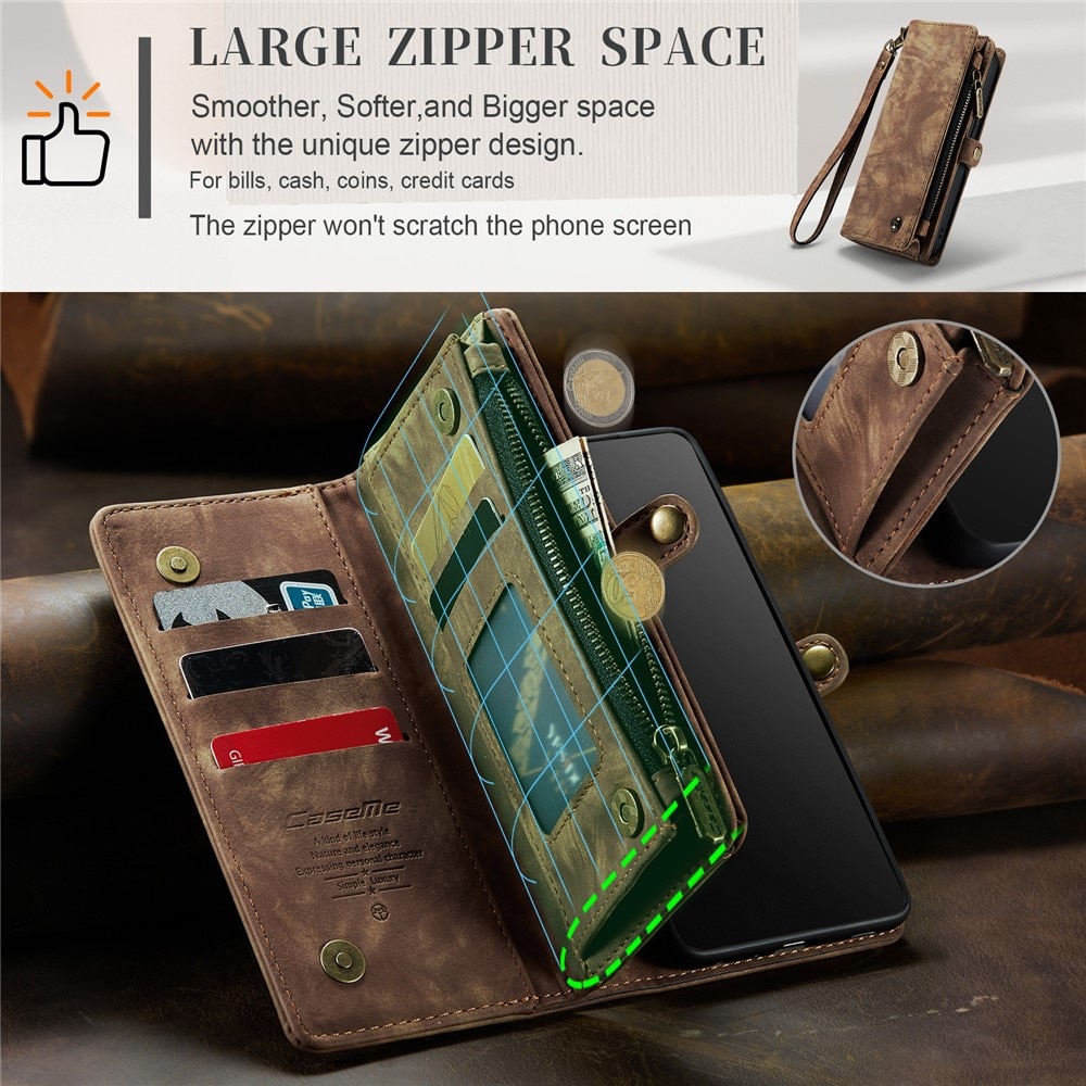 Étui portefeuille multi-cartes iPhone 15 Pro Max, Marron