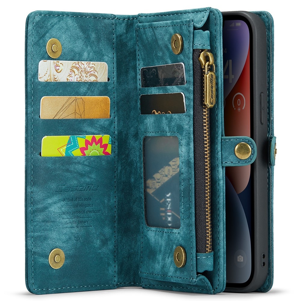 Étui portefeuille multi-cartes iPhone 15 Pro Max, Bleu