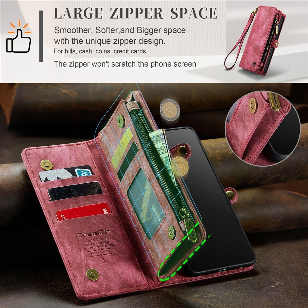 Étui portefeuille multi-cartes iPhone 15 Pro, Rouge