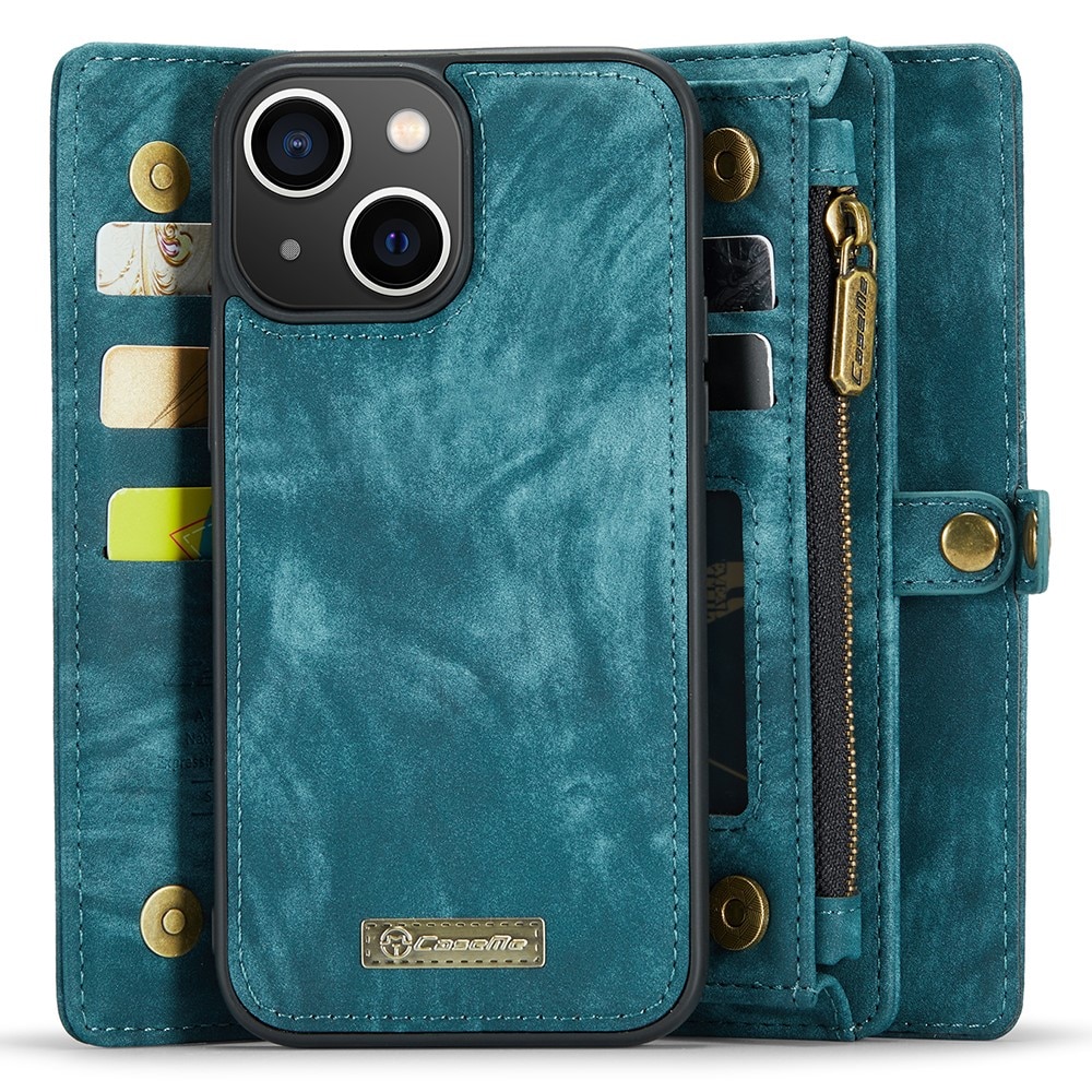 Étui portefeuille multi-cartes iPhone 15, Bleu