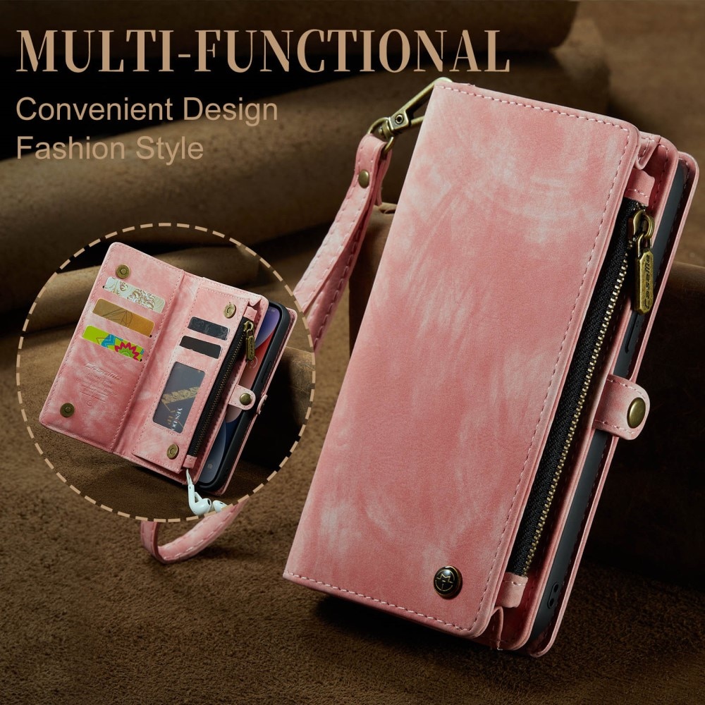 Étui portefeuille multi-cartes iPhone 15, Rose