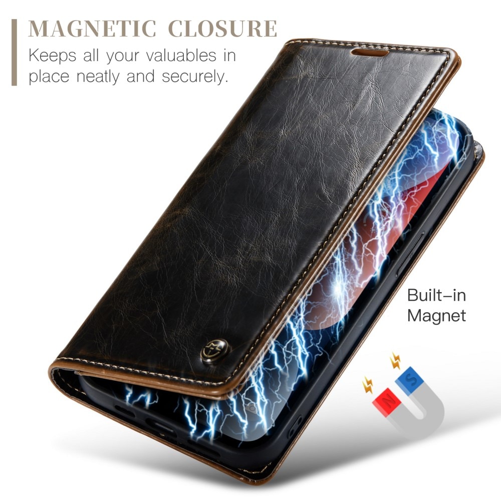 Étui en cuir iPhone 15 marron