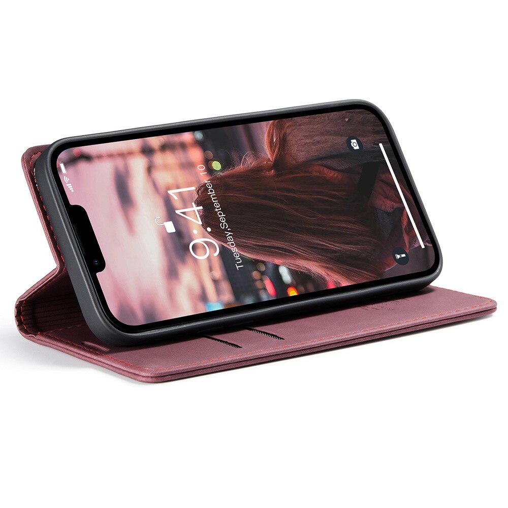 Étui portefeuille mince iPhone 15 Pro, Rouge