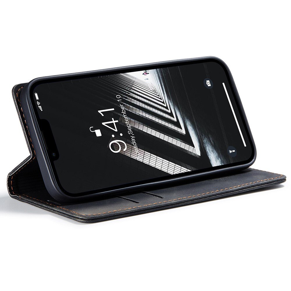 Étui portefeuille mince iPhone 15, Noir