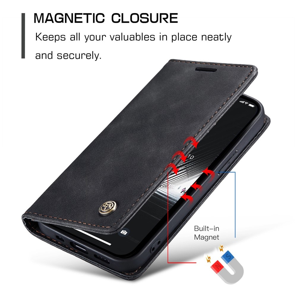 Étui portefeuille mince iPhone 15, Noir