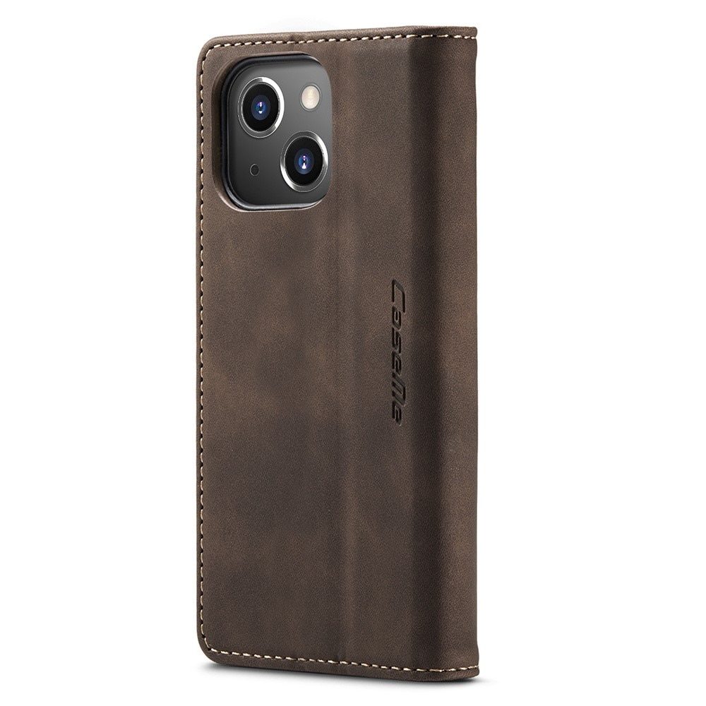 Étui portefeuille mince iPhone 15, Marron