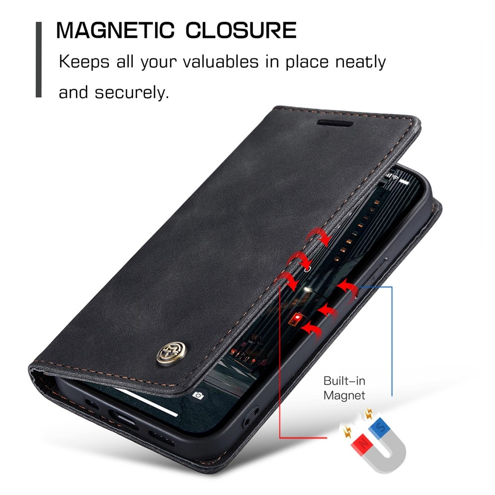 Étui portefeuille mince iPhone 15 Pro Max, Noir