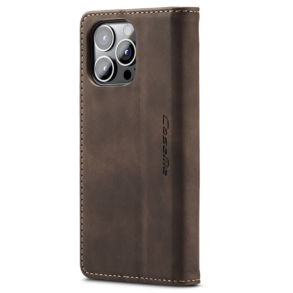 Étui portefeuille mince iPhone 15 Pro Max, Marron