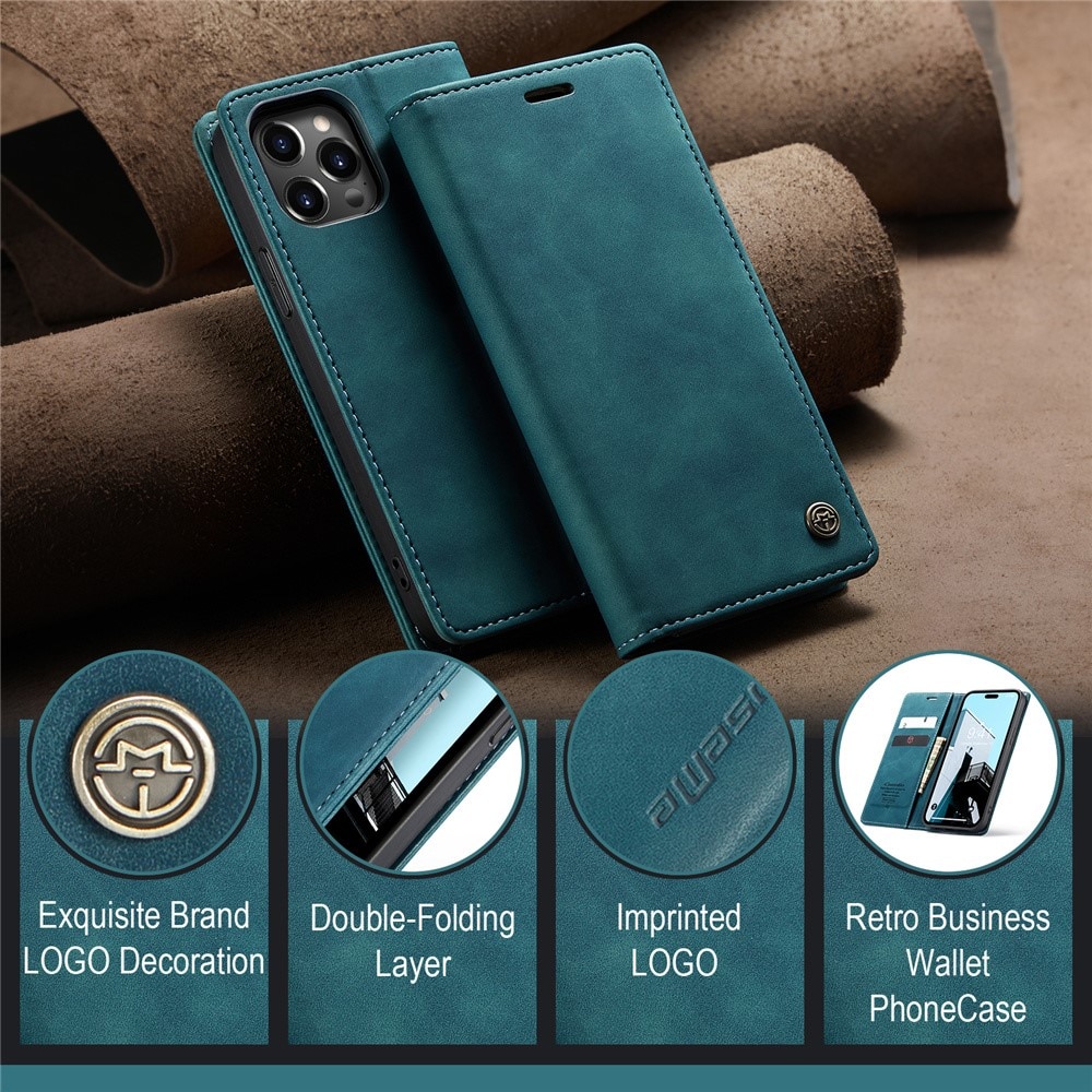 Étui portefeuille mince iPhone 15 Pro Max, Bleu