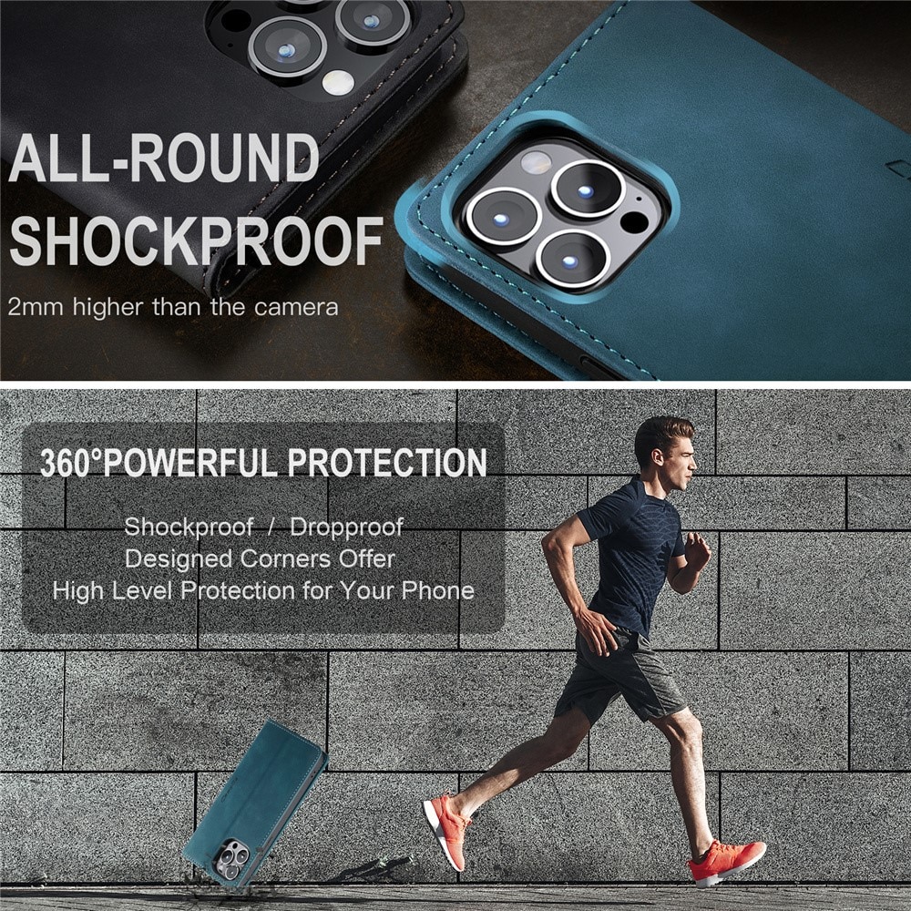 Étui portefeuille mince iPhone 15 Pro Max, Bleu