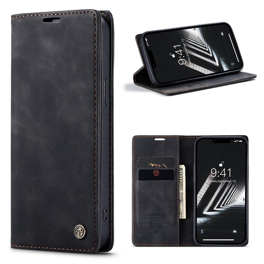 Étui portefeuille mince iPhone 15 Plus, Noir
