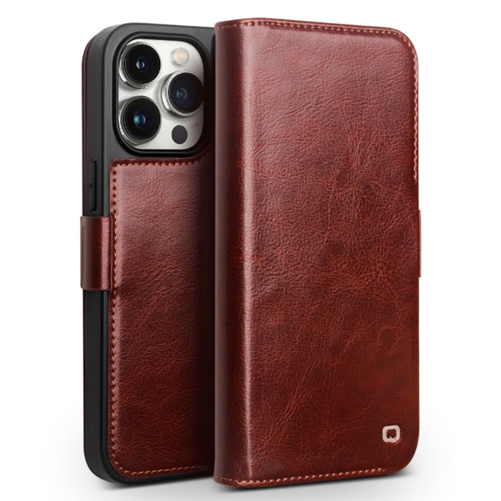 Leather Wallet Case iPhone 15 Pro Max, Brown