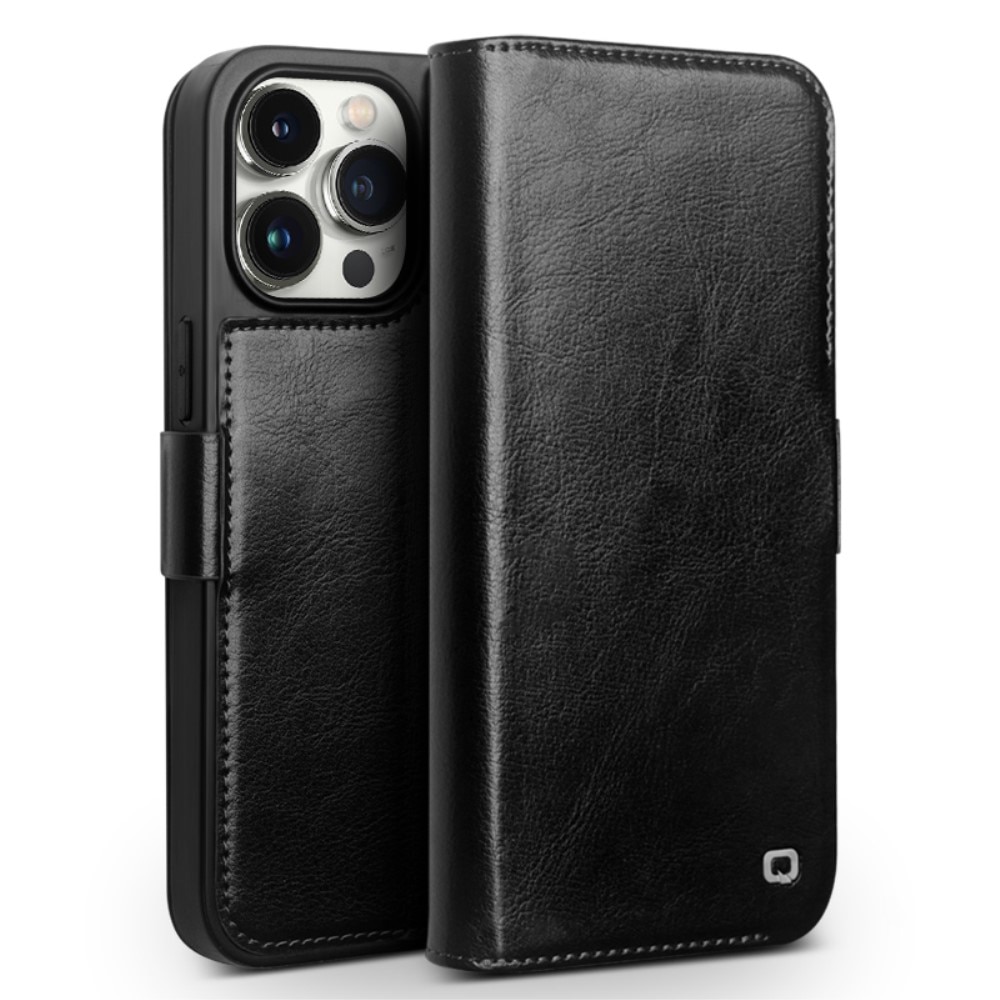 Leather Wallet Case iPhone 15 Pro Max, Black