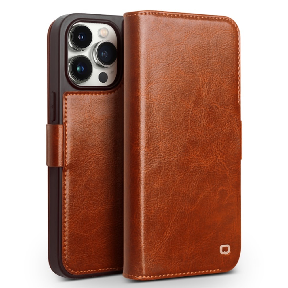 Leather Wallet Case iPhone 15 Pro Max, Cognac