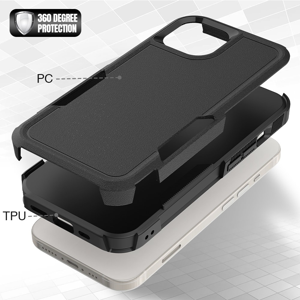 Coque hybride Off-road iPhone 15, noir