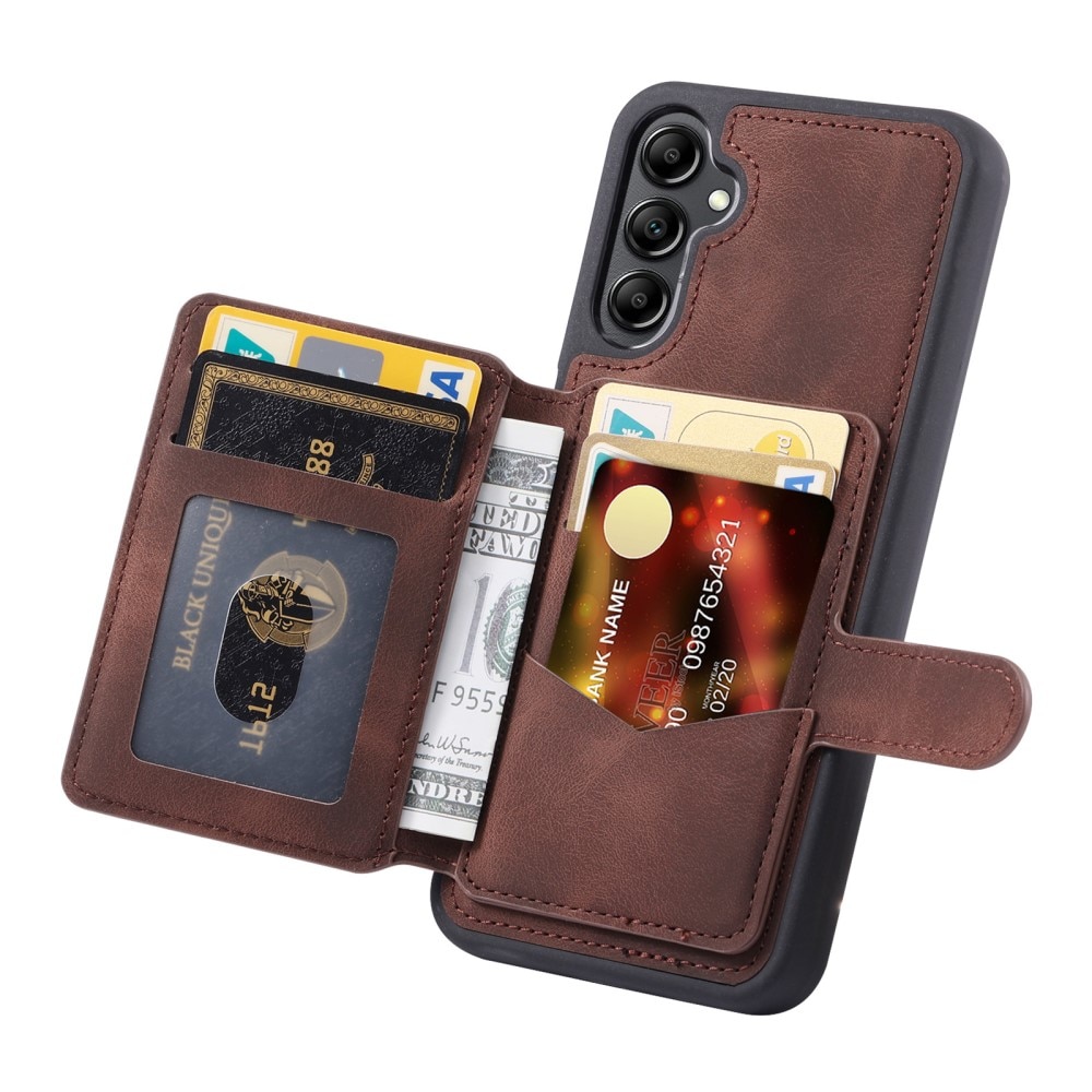 Coque porte-cartes Multi-slot anti-RFID Samsung Galaxy S23 FE, marron