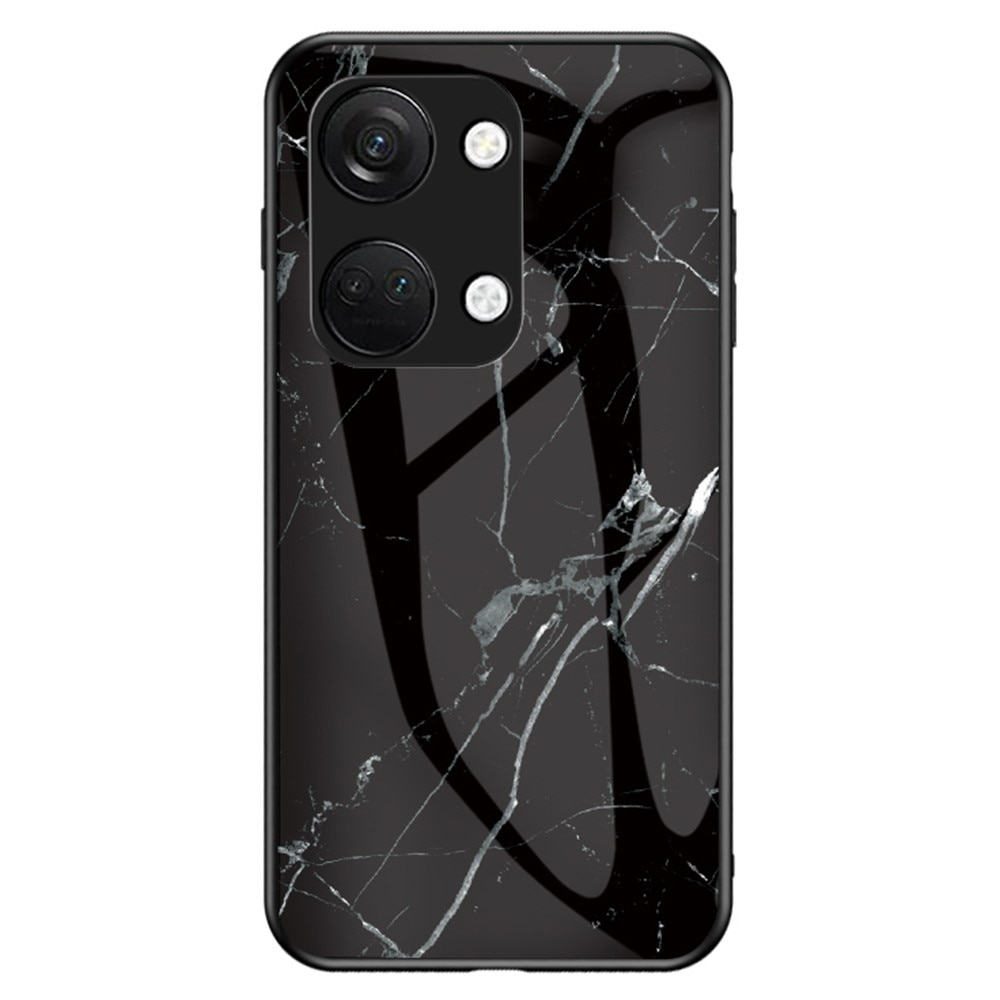 Coque en verre trempé OnePlus Nord 3, marbre noir