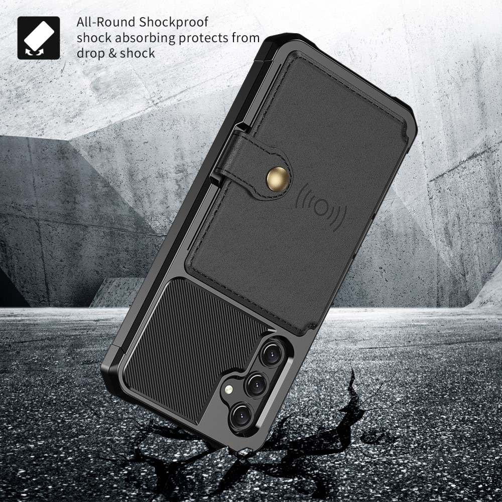 Coque porte-cartes Tough Multi-slot Samsung Galaxy A25, noir