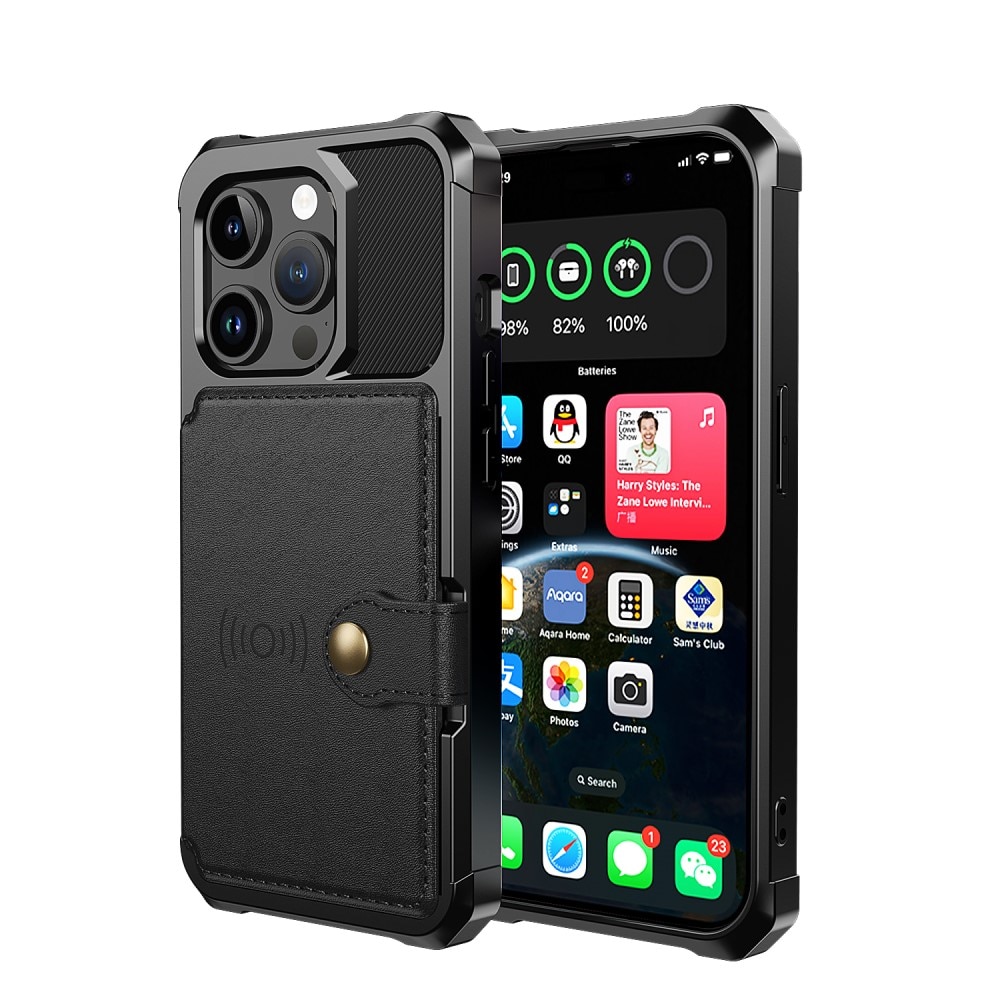 Coque porte-cartes Tough Multi-slot iPhone 15 Pro Max, Noir
