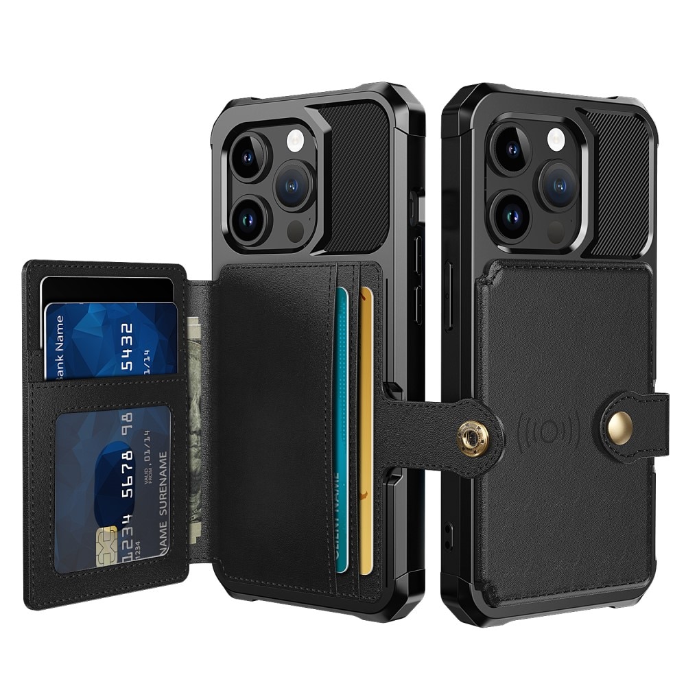 Coque porte-cartes Tough Multi-slot iPhone 15 Pro Max, Noir
