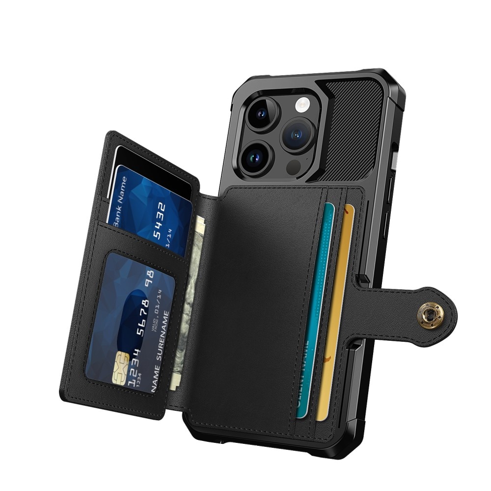 Coque porte-cartes Tough Multi-slot iPhone 15 Pro Max, Noir