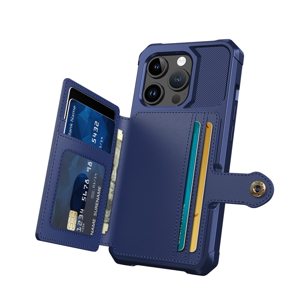 Coque porte-cartes Tough Multi-slot iPhone 15 Pro Max, Bleu