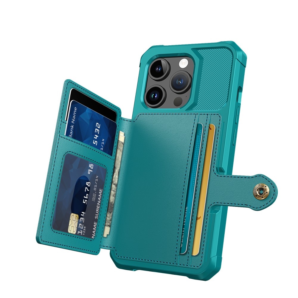 Coque porte-cartes Tough Multi-slot iPhone 15 Pro Max, Vert
