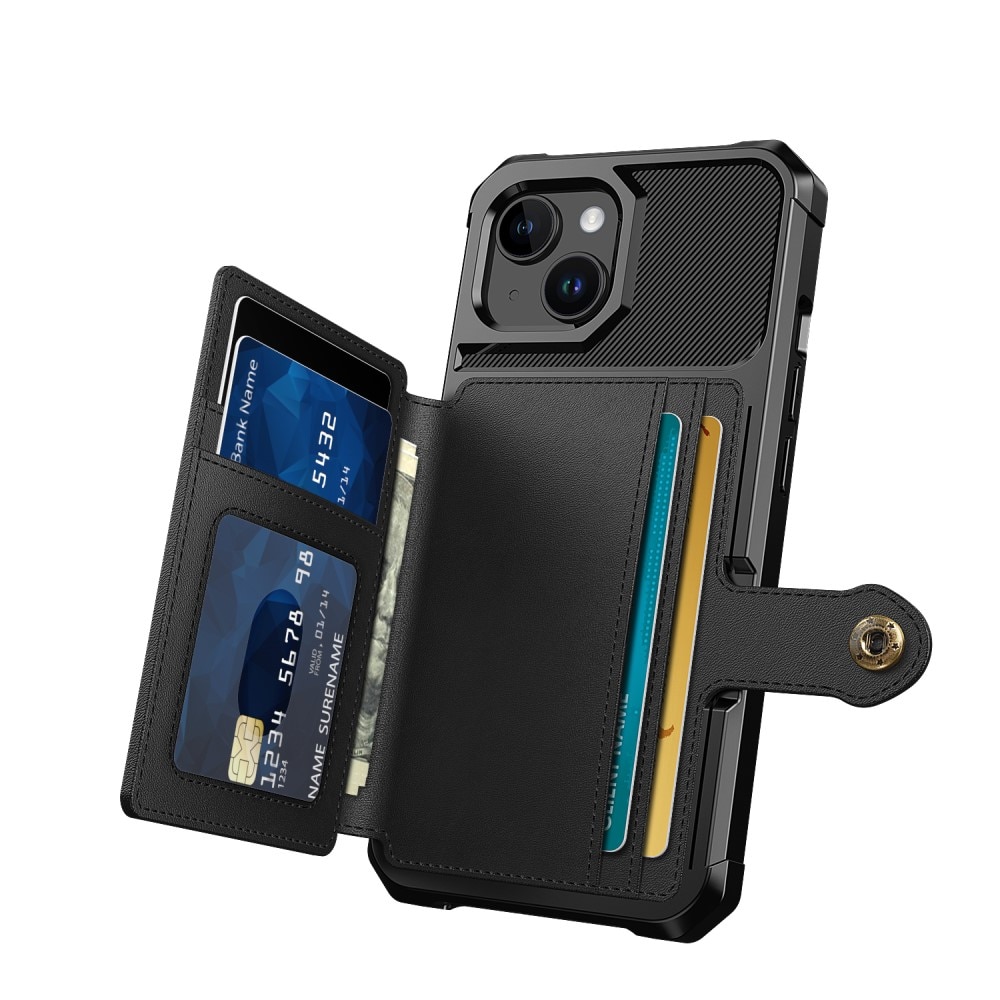 Coque porte-cartes Tough Multi-slot iPhone 15, Noir