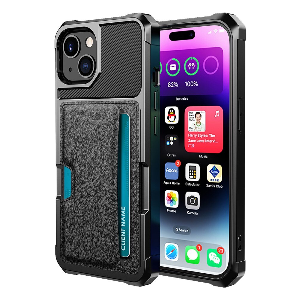 Coque Tough Card Case iPhone 15, noir