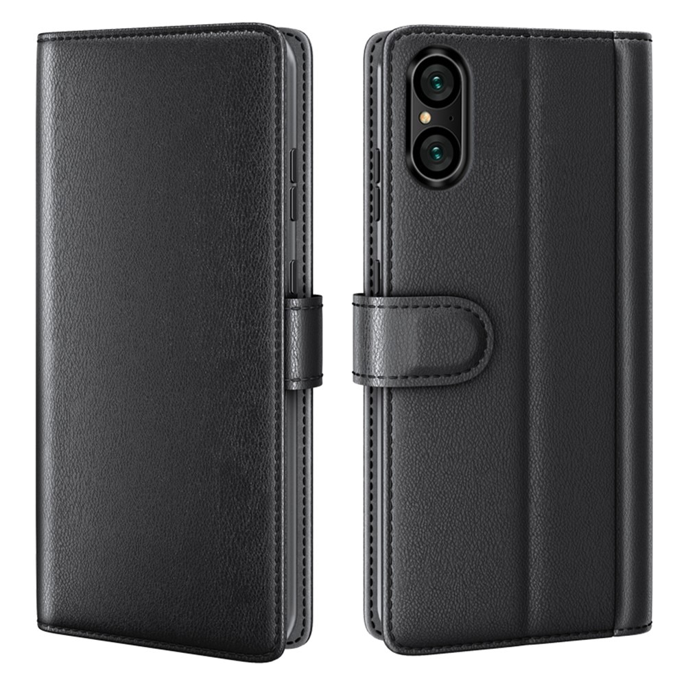 Étui en cuir veritable Sony Xperia 5 V, Noir
