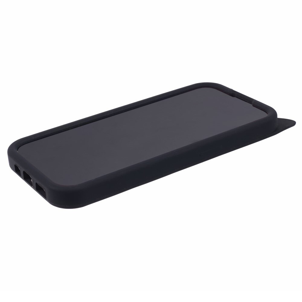 Coque en silicone Chat iPhone 14 Pro, noir