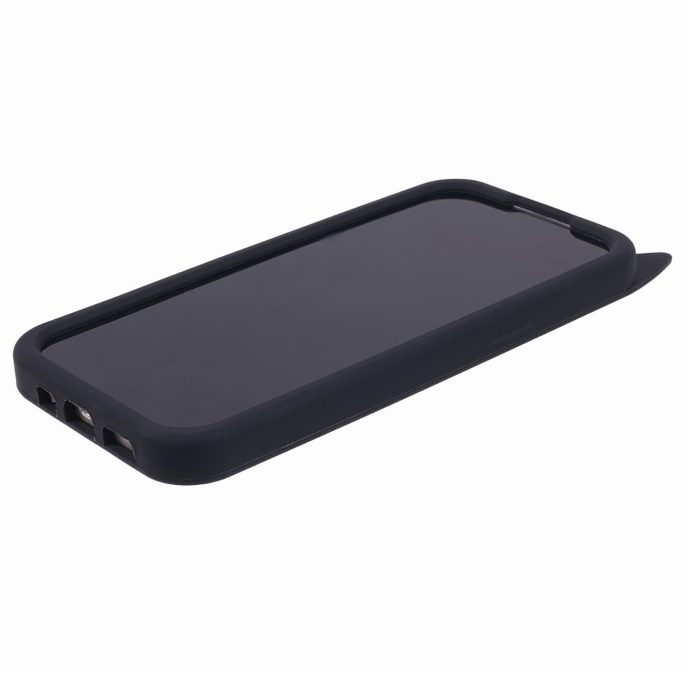 Coque en silicone Chat iPhone 13, noir