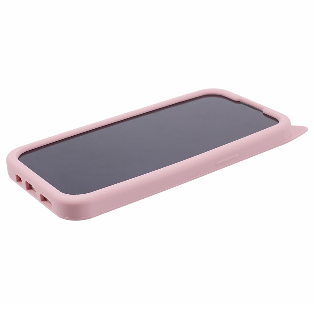 Coque en silicone Chat iPhone 13, rose
