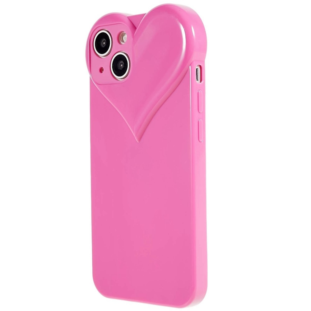 Coque TPU Cœur iPhone 15, rose