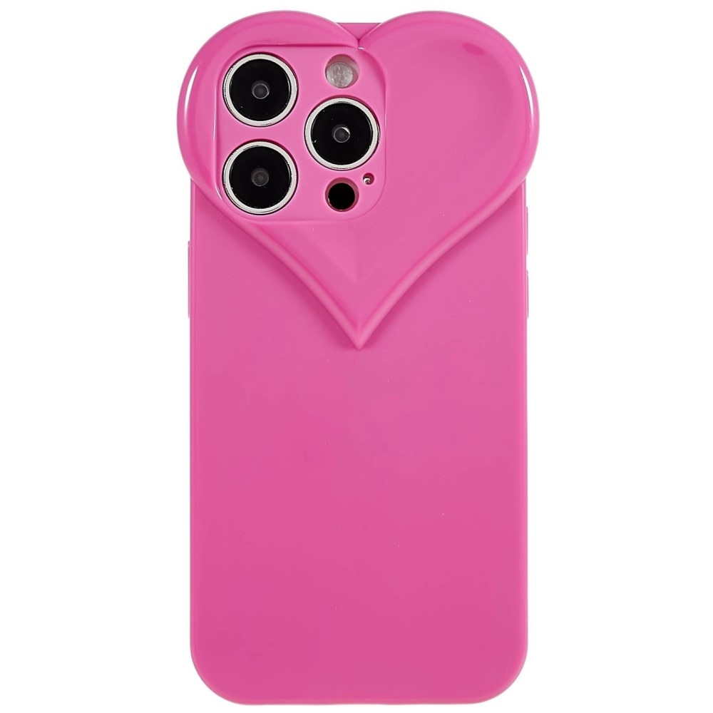 Coque TPU Cœur iPhone 15 Pro, rose
