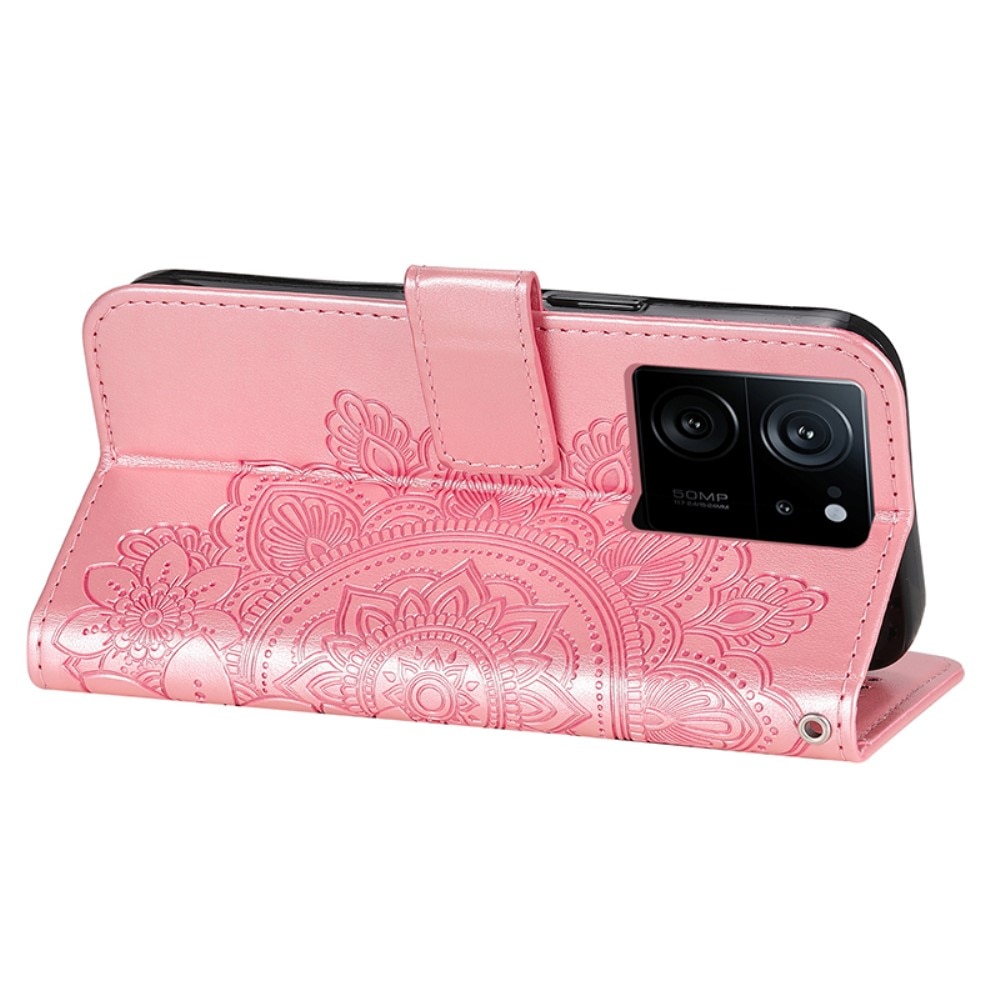 Étui en cuir Mandala Xiaomi 13T, rose